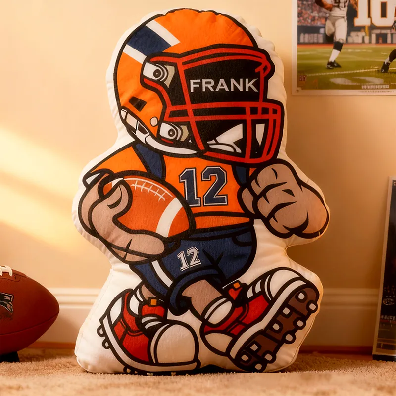 Personalized Football Player Pillow with Custom Name and Number Design
