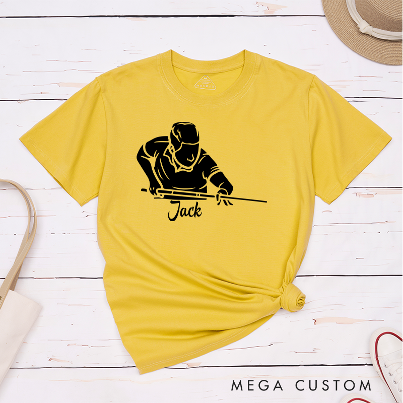 Personalized Billiards, Pool, and Snooker T-Shirts with Custom Your Name - Play with Precision and Style