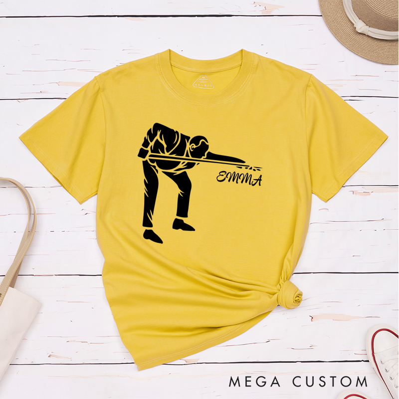 Personalized Billiards, Pool, and Snooker T-Shirts with Custom Your Name on Your Front