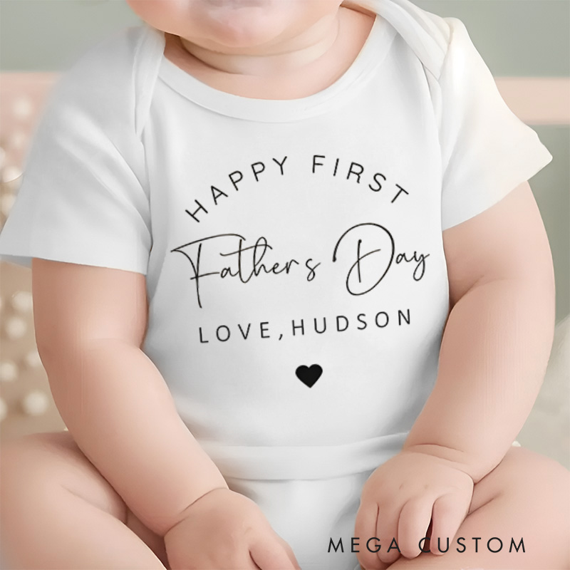 Personalized Happy First Father's Day Baby Onesie Cute Father's Day Gift