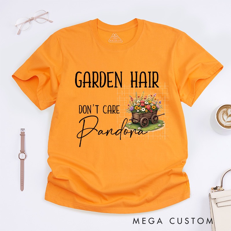 Personalized Garden Hair Don't Care Classic T-Shirts Plant Lover Shirt Plant Lover Gift Gardening Shirt Gardener Gift Garden Tee Shirt
