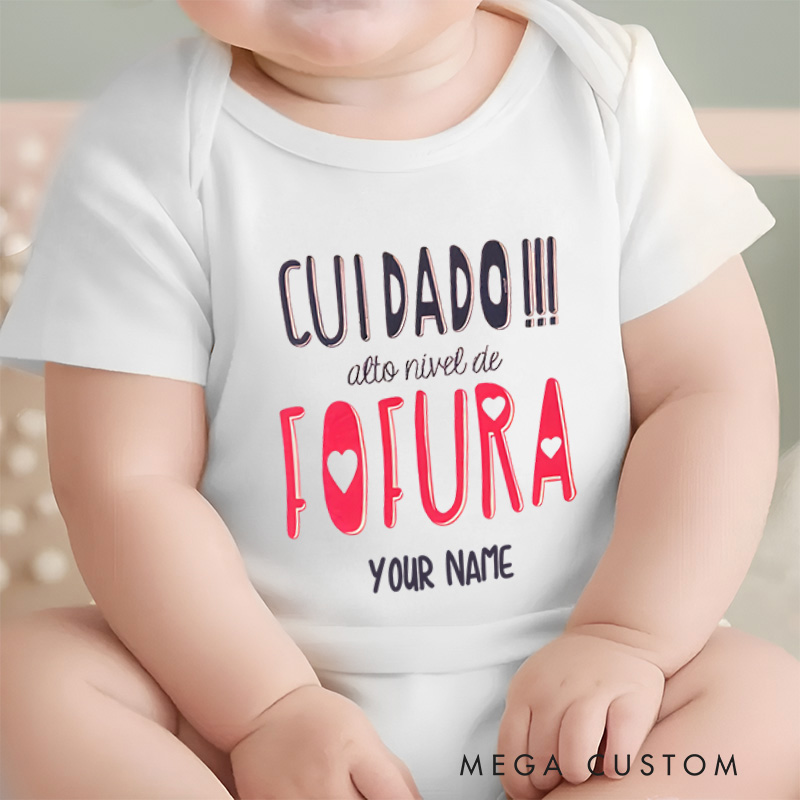 Personalized High Level Of Cuteness Care Baby Onesie