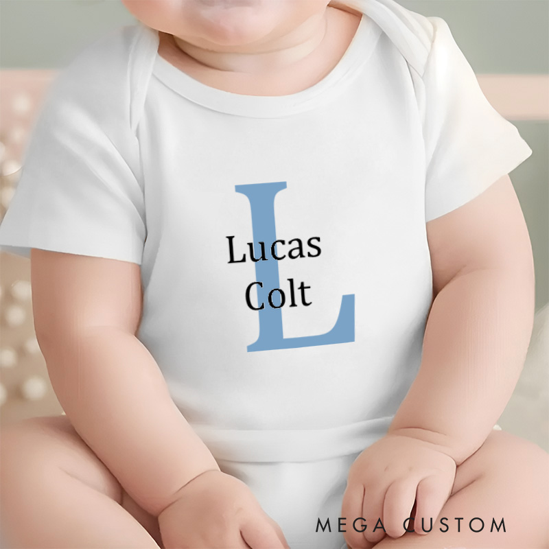 Personalized Name And Initials Design Baby Onesie