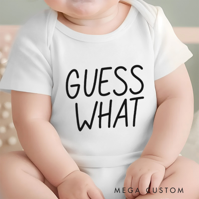Personalized Guess What Chicken Butt Baby Baby Onesie Baby Shower Gift Double Sided Baby Onesie