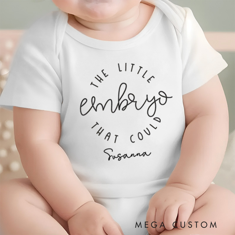Personalized The Little Embryo That Could Baby Onesie Natural Bodysuit Gift for Baby 
