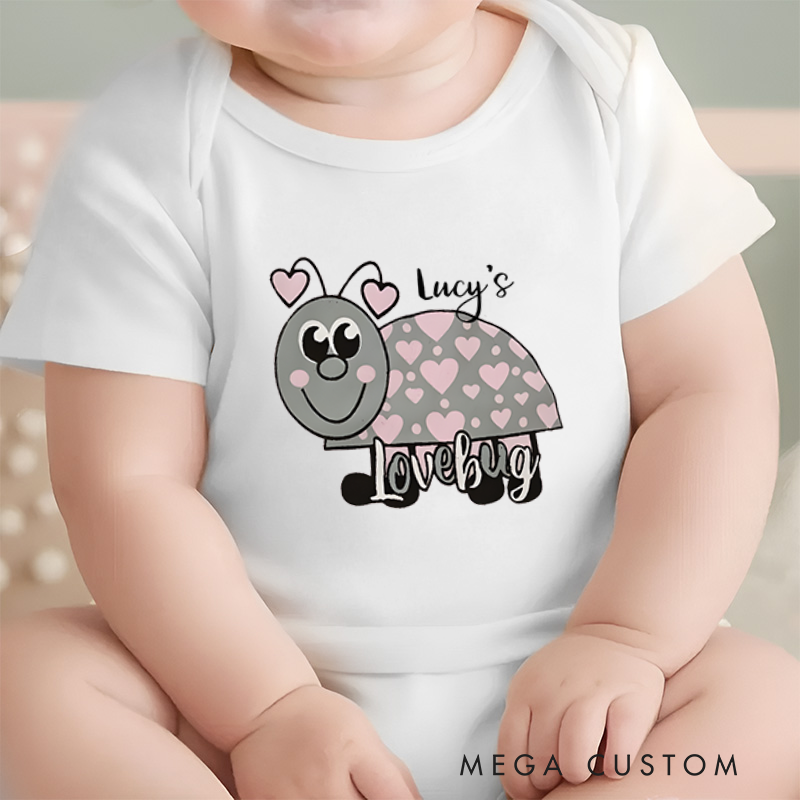 Personalized Lovebug Adorable and Heartwarming Sweet Heart for Kids Baby Onesie
