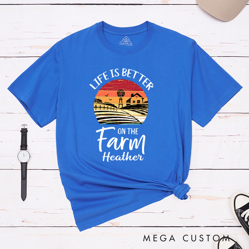 Personalized Life is Better on the Farm T-Shirt Rustic Countryside Shirt Gift for Farmer Outdoors Lover 