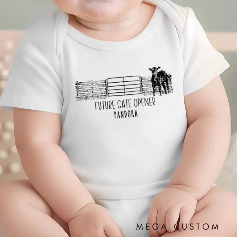 Personalized Future Gate Opener Baby Onesie Pregnancy Announcement Gift