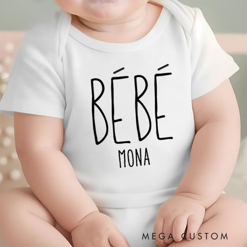Personalized Funny Bebe Baby Onesie Gift for Newborn Baby