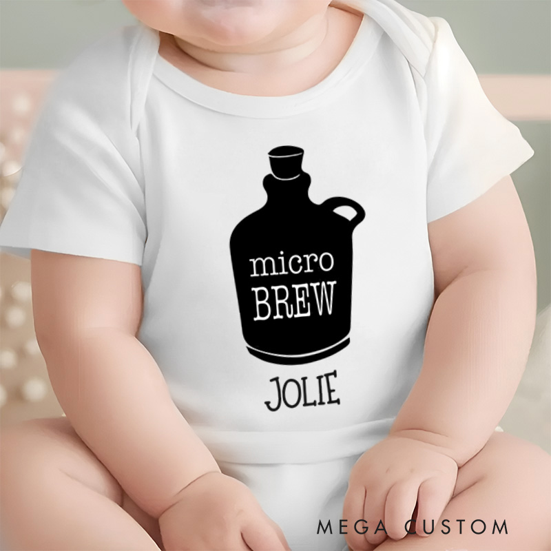 Personalized Micro Brew Funny Beer Baby Onesie Funny Baby Gift