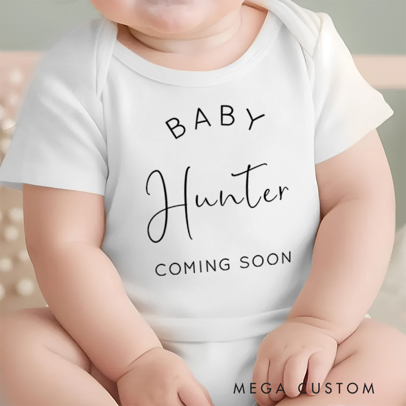 Personalized Pregnancy Announcement Name Baby Onesie Baby Gift