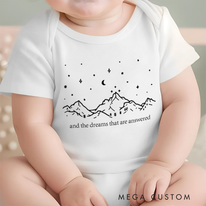 Personalized To The Stars Who Listen And The Dreams That Are Answered Baby Onesie Bookish Gift