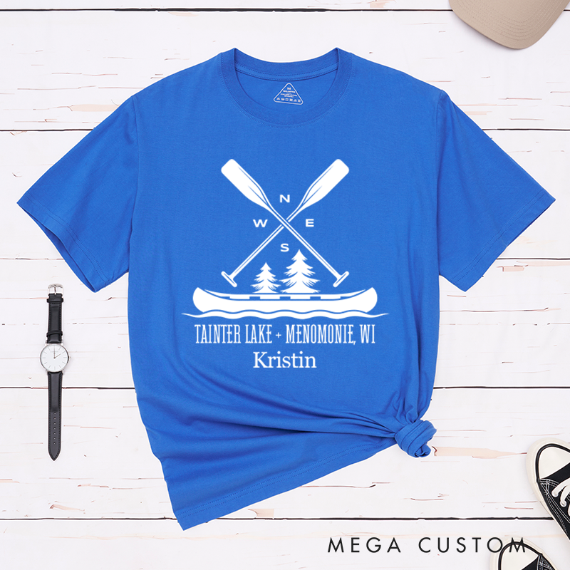 Personalized Family Reunion T-Shirt Rustic Canoeing Shirt Gift for Camping Outdoors Lover