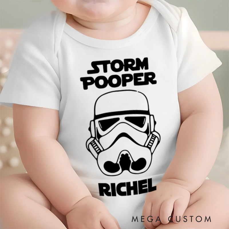 Personalized Storm Pooper Baby Onesie Gift For Baby Birthday Gift for Baby