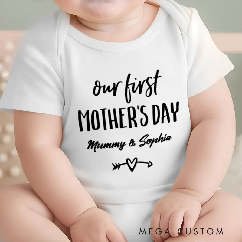 Personalized Mother's Day Baby Grow Baby Onesie First Mothers Day Gift Baby Shower Gift