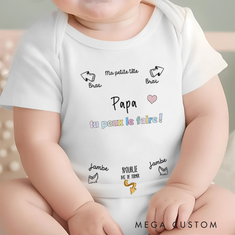 Personalized Baby Body Instructions Pregnancy Announcement Baby Onesie Funny Baby Gift