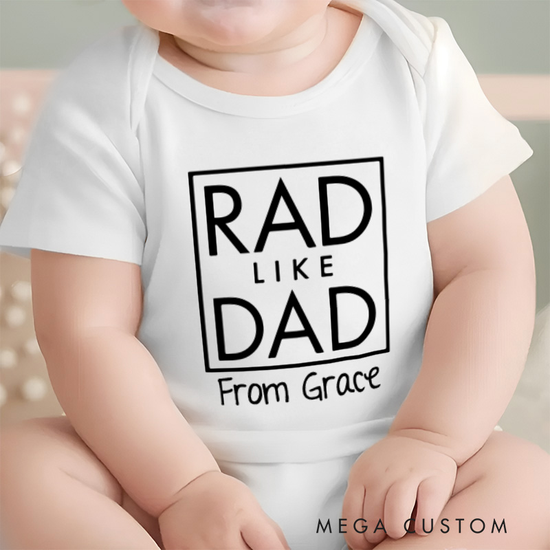 Personalized Rad Like Dad Baby Onesie Father's Day Baby Onesie Gender Neutral Baby Gift