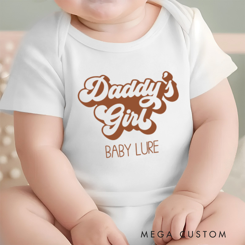 Personalized Daddy's Girl Baby Onesie Retro Girls and Boys Onesie Baby Shower Gift