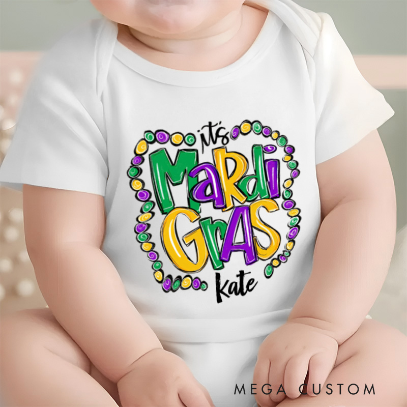 Personalized Mardi Gras Baby Onesie My First Mardi Gras Gift New Baby Girl Boy Gift