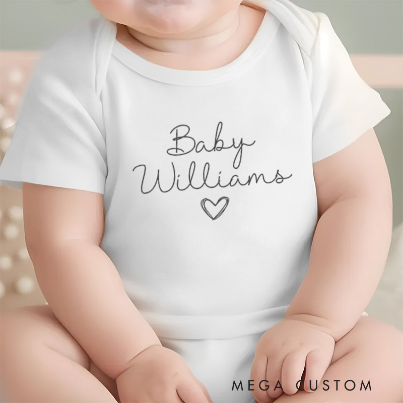 Personalized Baby Surname Pregnancy Announcement Baby Onesie New Baby Gift