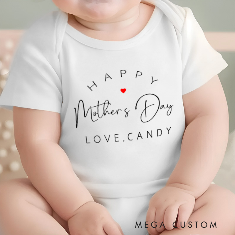 Personalized Happy Mother's Day Baby Onesie Cute Mother's Day Baby Onesie Mother's Day Gift 