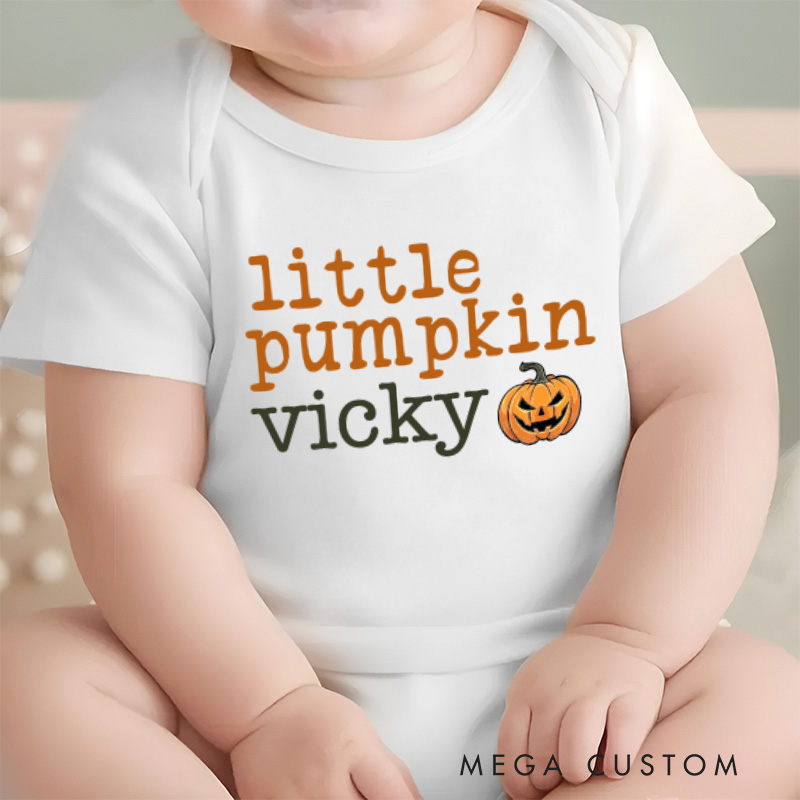 Personalized Little Cute Pumpkin Baby Onesie Fall Baby Gift Pumpkin Spice Gift