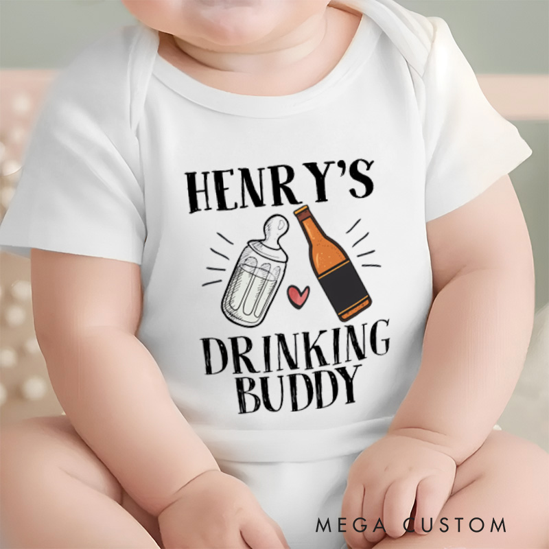 Personalized Daddy's Drinking Buddy Baby Onesie Dad Gift Onesie Baby Shower Gift