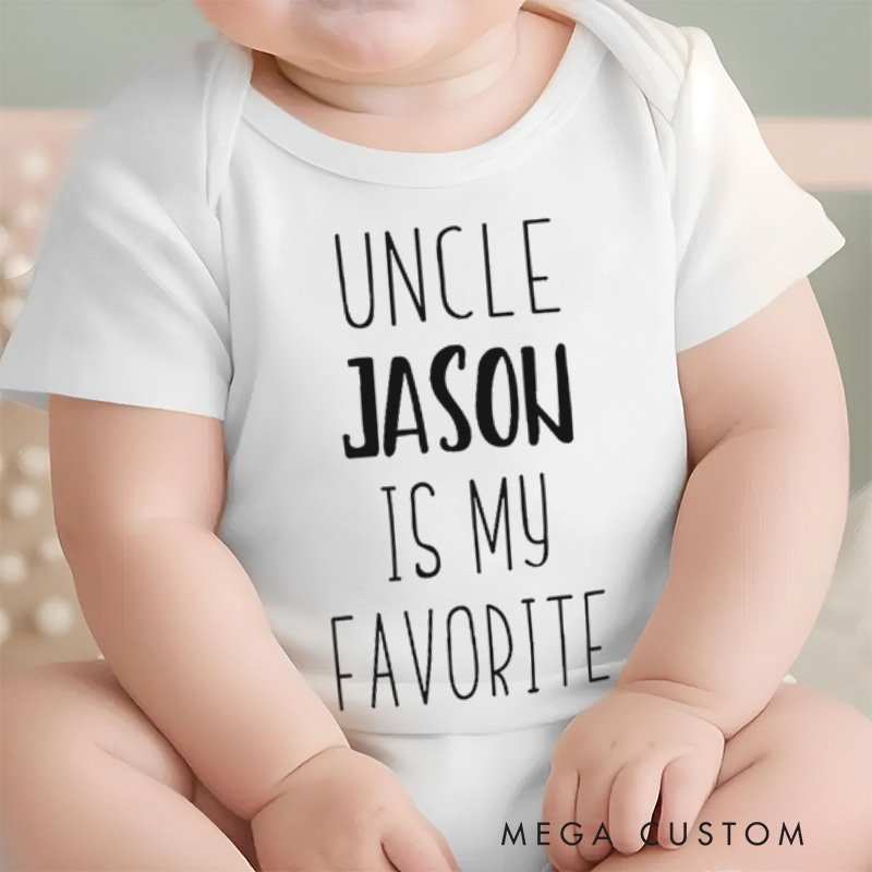 Personalized Uncle Is My Favorite Celebrating the Special Bond with Your Uncle Baby Onesie