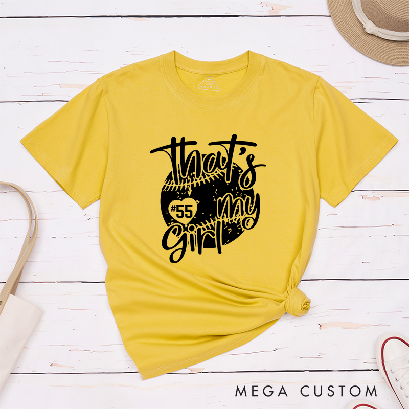 Personalized Softball T-Shirt Design Featuring Customizable Player Number Heart-Shaped Accent Playful Handwritten Script Font and Distressed Softball Graphic for a Stylish and Sentimental Look