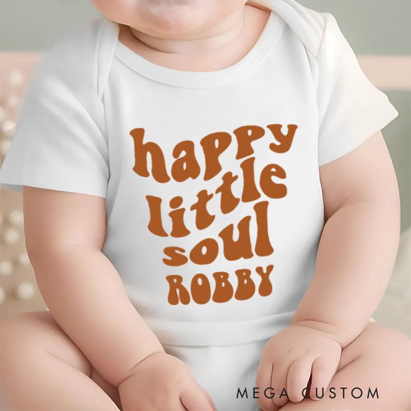 Personalized Happy Little Soul Baby Onesie Boho Baby Onesie Baby Shower Gift