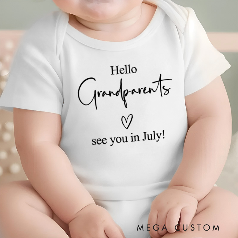 Personalized Hello Family Baby Onesie Pregnancy Announcement Gift