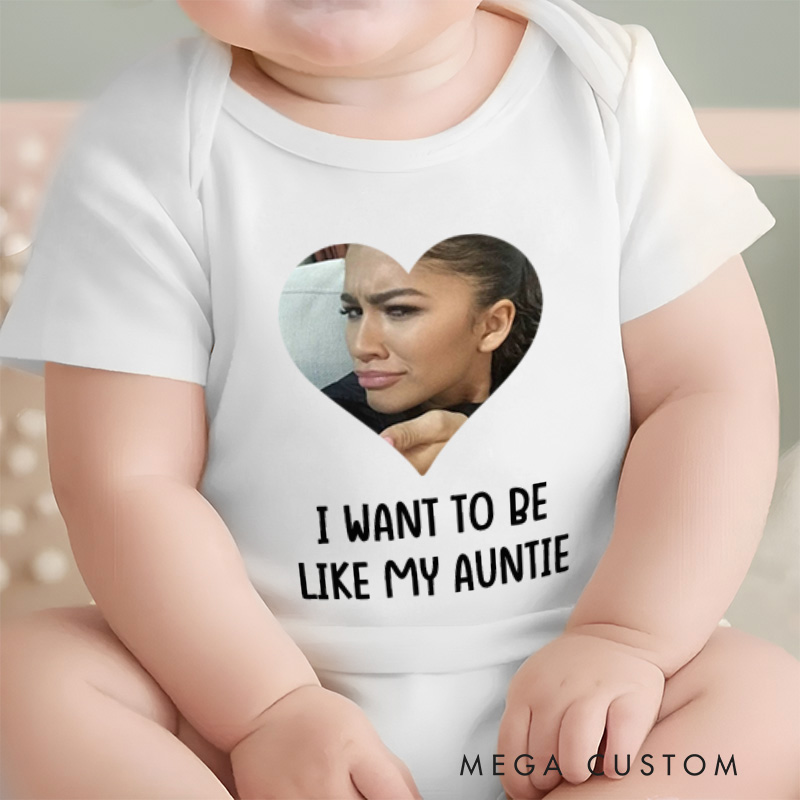 Personalized I Want to Be like My Auntie Baby Onesie Funny Baby Gift  Baby Shower Gift