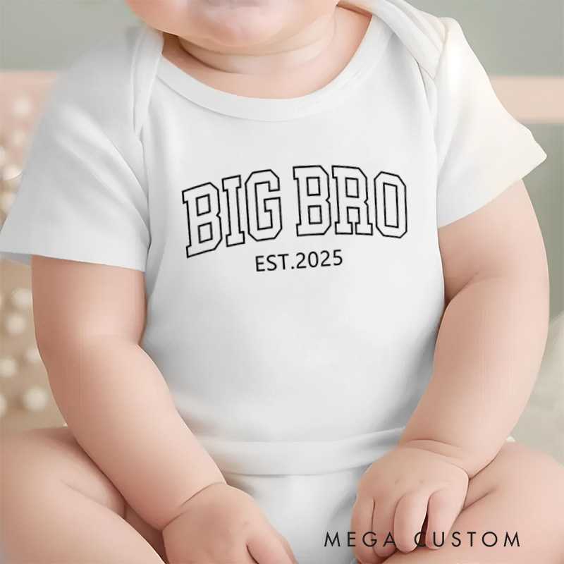 Personalized Big Bro 2nd Baby Announcement Baby Onesie Funny Gift for Baby