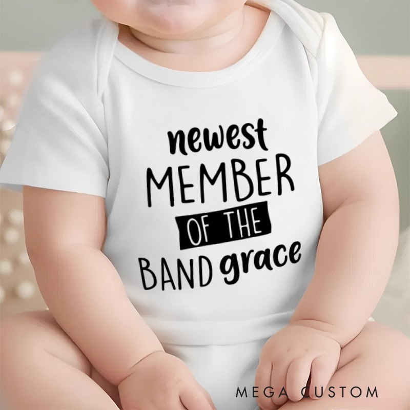 Personalized Newest Member of the Band Baby Onesie Baby Gift for New Mom