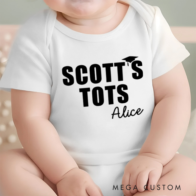 Personalized Scott's Tots Baby Onesie Funny Office Baby Onesie Birthday Gift for Baby