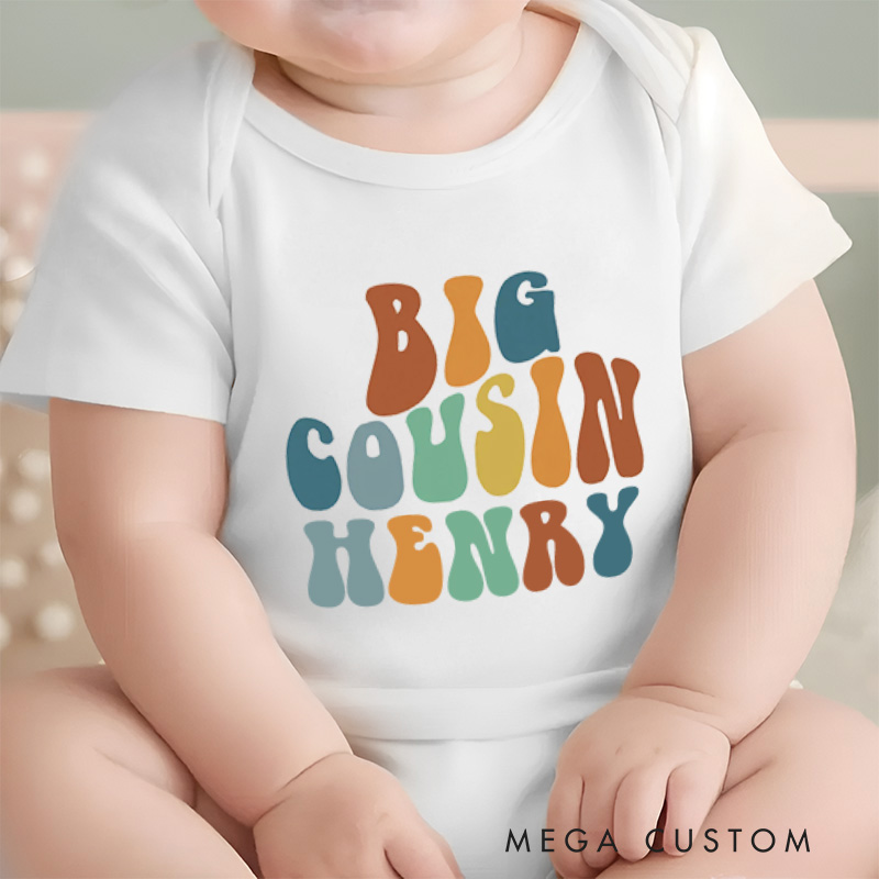 Personalized Big Cousin Baby Onesie Baby Gift for New Mom Nursery Gift