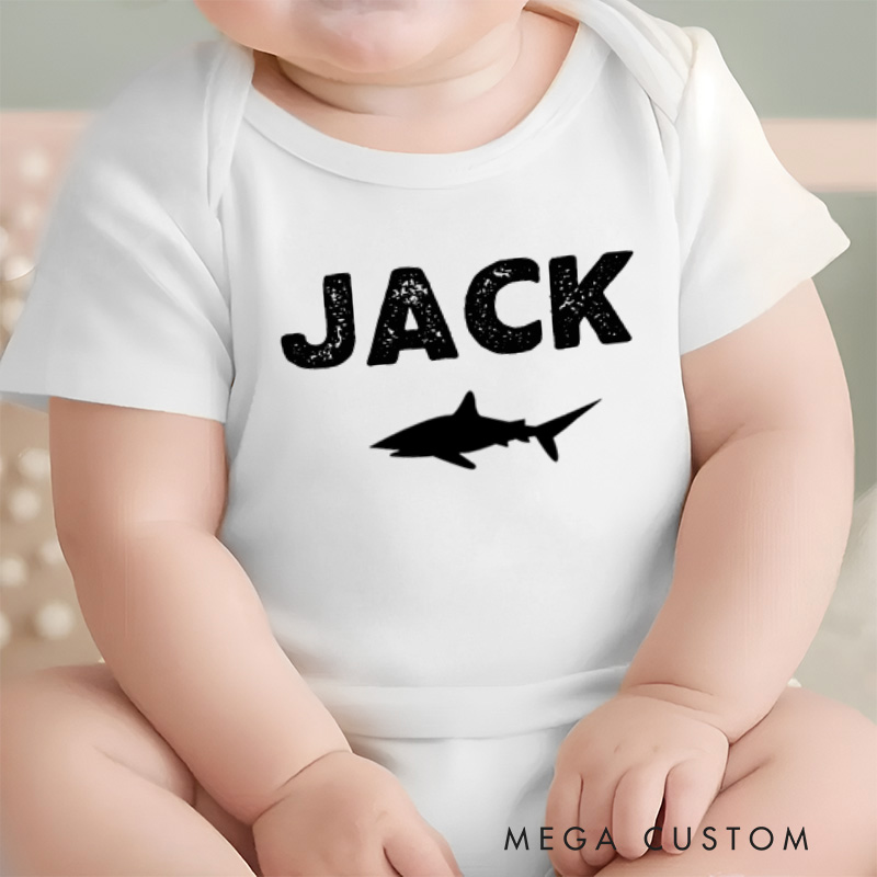 Personalized ANY AGE Shark Baby Onesie Birthday Gift for Baby Nursery Gift