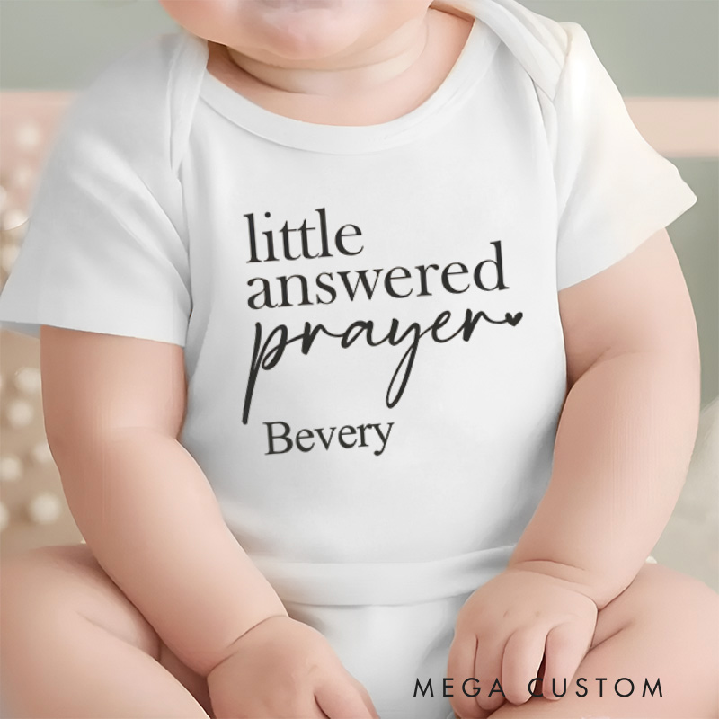 Personalized Little Answered Prayer Baby Onesie Baby Shower Gift