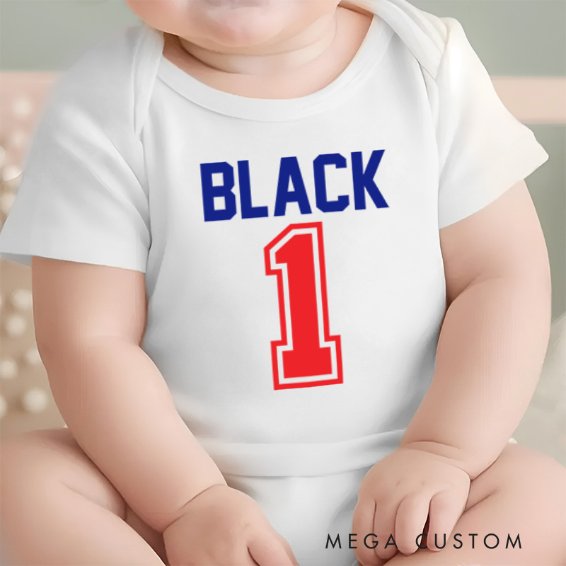 Personalized Sport Bold Personalized Sports Jersey Number Baby Onesie