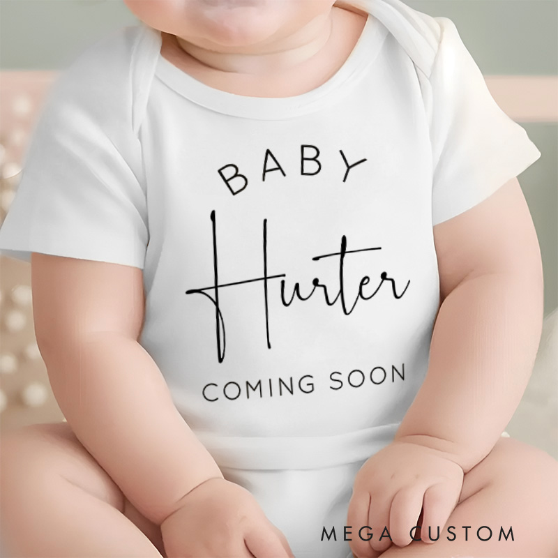 Personalized Announcement Name Baby Onesie Newborn Gift