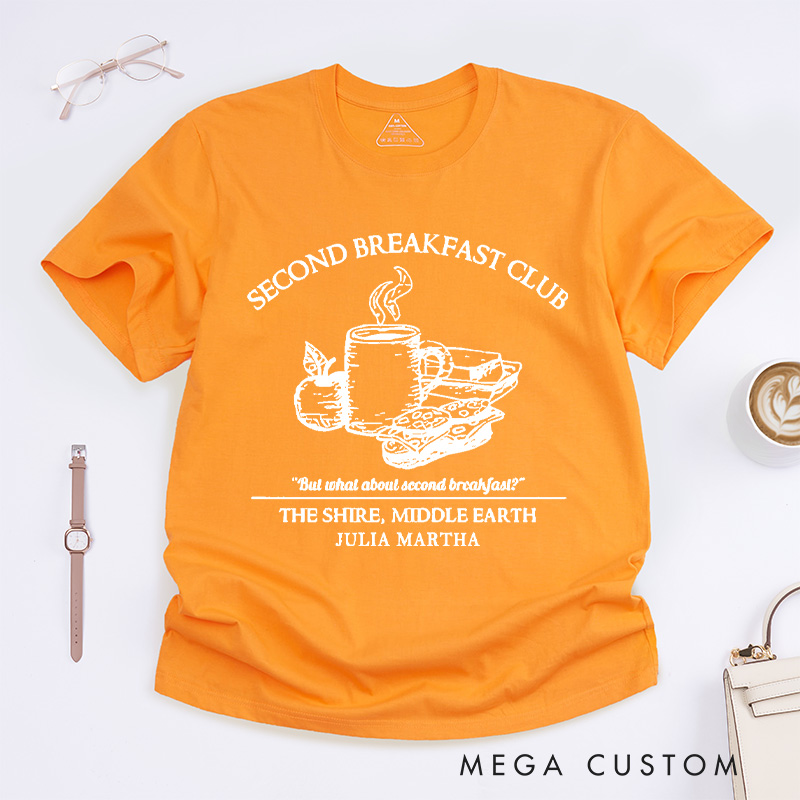 Personalized Second Breakfast Club Classic T-Shirts Literature Shirt Reading Shirt Bookish Tee Bookworm Customized Name Shirt Gift for Books Lover