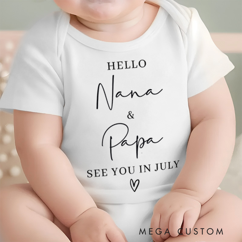 Personalized Family Pregnancy Announcement Baby Reveal Baby Onesie Gift for Baby