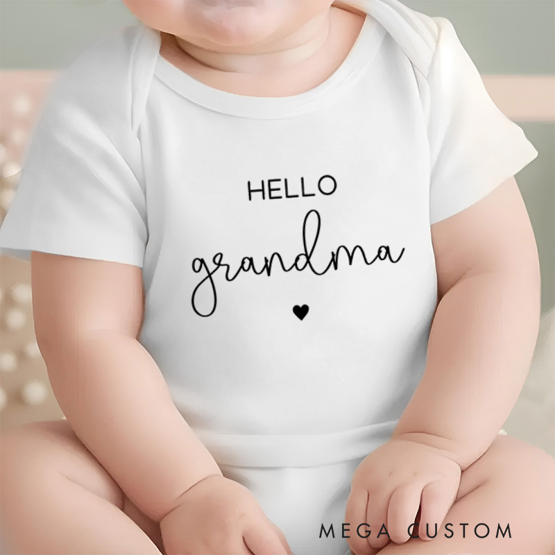 Personalized Hello Family Pregnancy Announcement Baby Onesie Funny Baby Gift