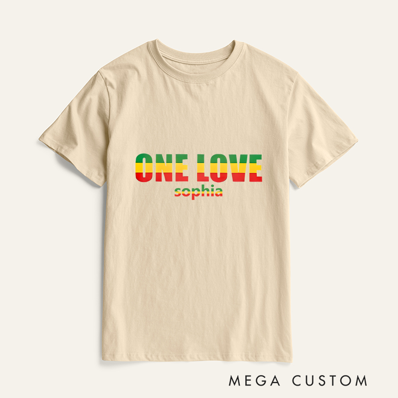 Personalized One Love Rasta T-shirt Mental Health Awareness Motivational Gift