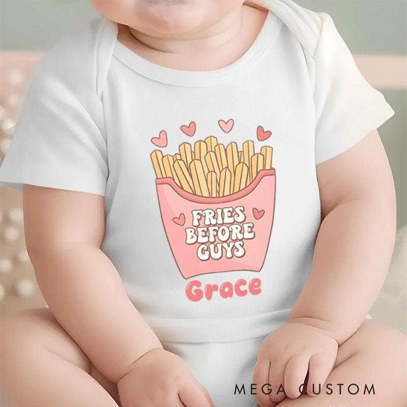 Personalized Fries Before Guys Natural Baby Onesie Funny Baby Gift