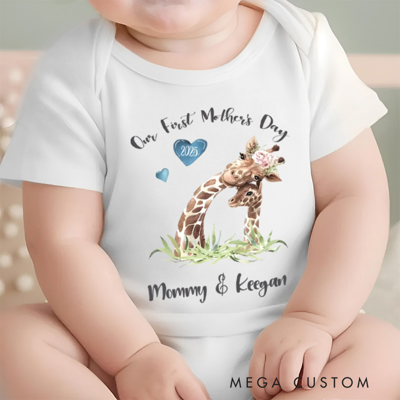 Personalized Our First Mother's Day Baby Onesie Baby Gift for New Mom