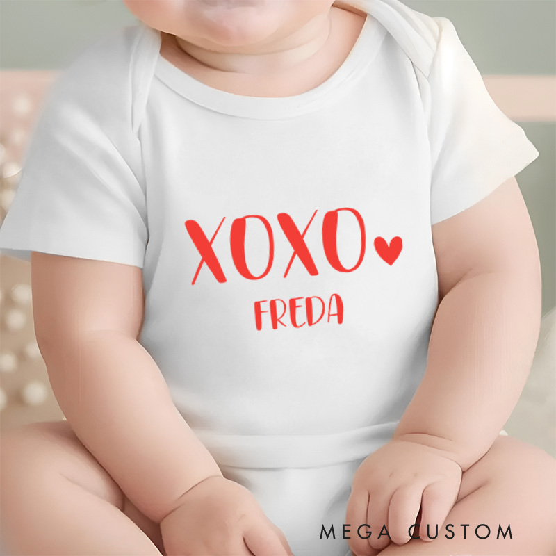 Personalized 1st Valentines Day Baby Onesie New Baby Girl Boy Gift