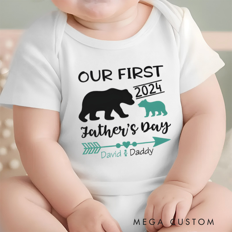 Personalized with Name and Year First Father's Day Gift from Baby