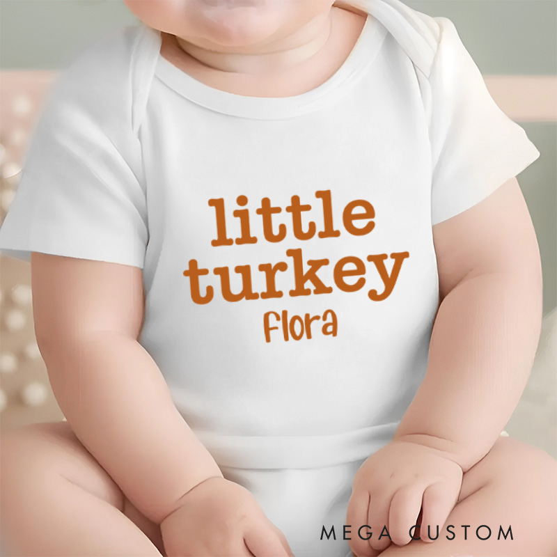 Personalized Little Turkey Baby Onesie Thanksgiving Baby Gift