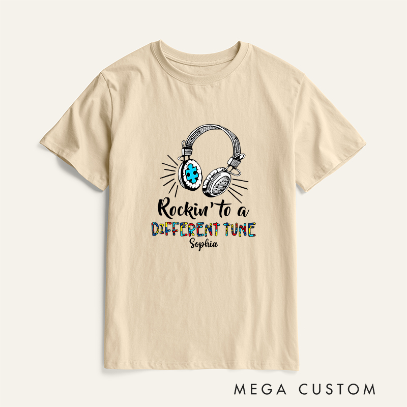 Personalized Rockin' to a Different Tune T-shirt Gift For Autism
